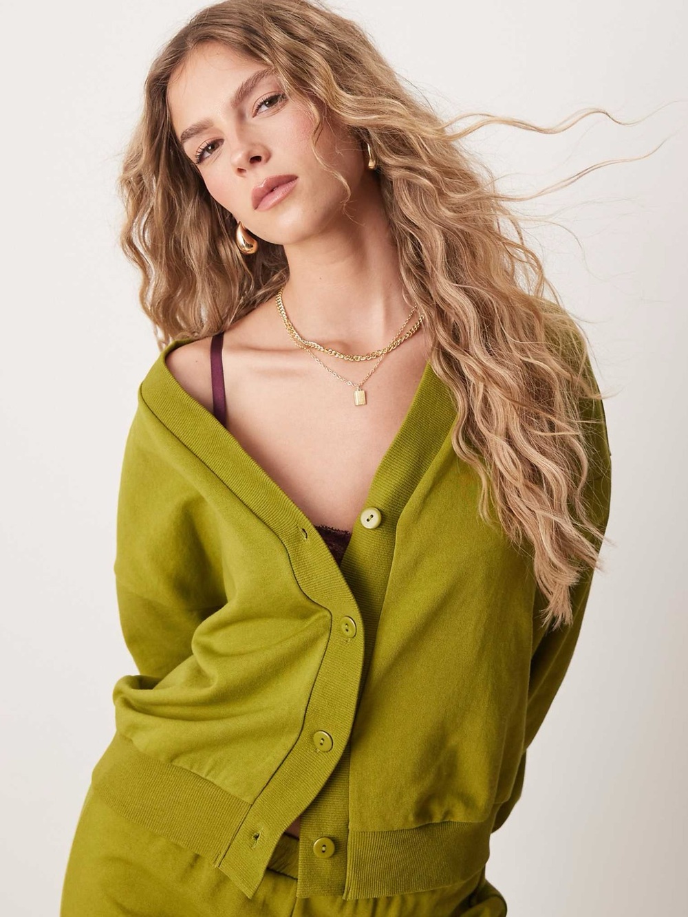 ASOS Olive Green Button Cardigan